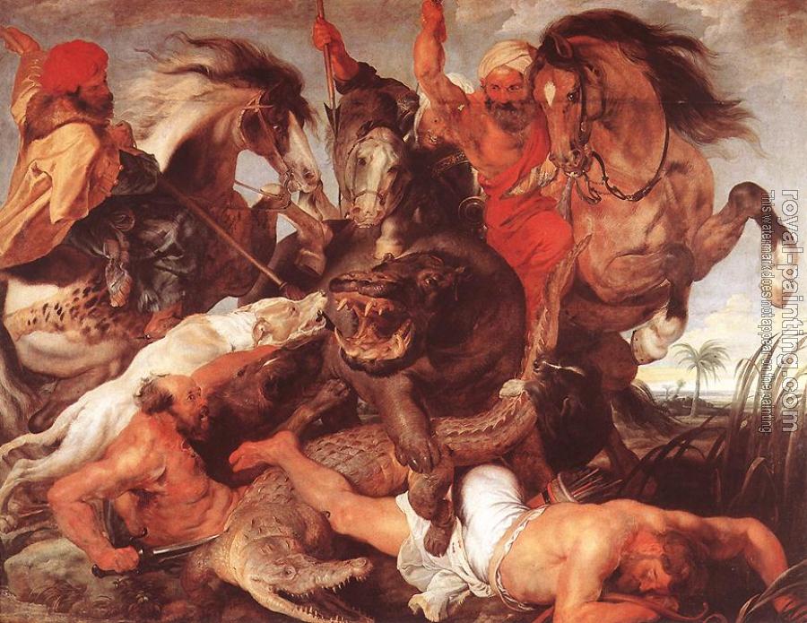 Peter Paul Rubens : Hippopotamus and Crocodile Hunt